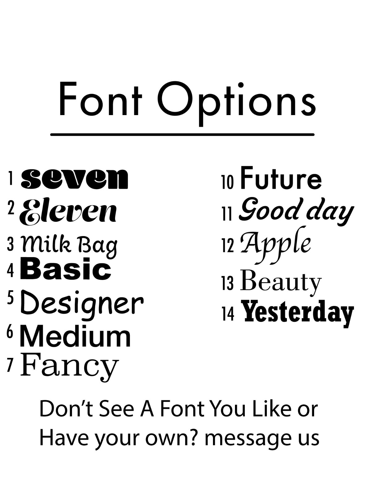 Custom 3d Printed Letters – Multiple colors & Sizes – Select Your Own Font