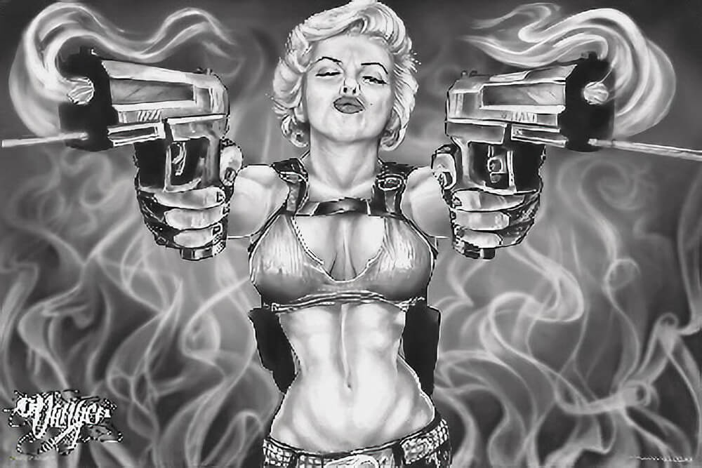Marilyn Guns – James Danger Harvey Poster 36in x 24in