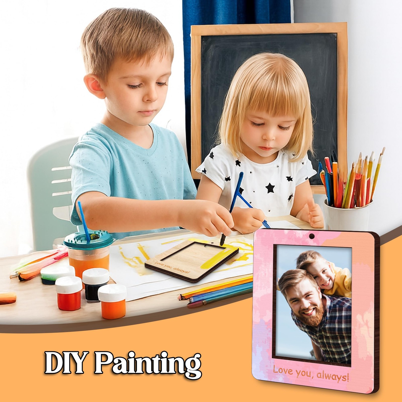10″ Best Dad Ever Hands Down Sign DIY Dad Gifts from Kids Handprint Kit with …