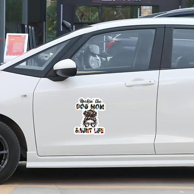 Dog Mom And Aunt Life Vinyl Decal – 5″x6″ – for Cars, Laptops, and More