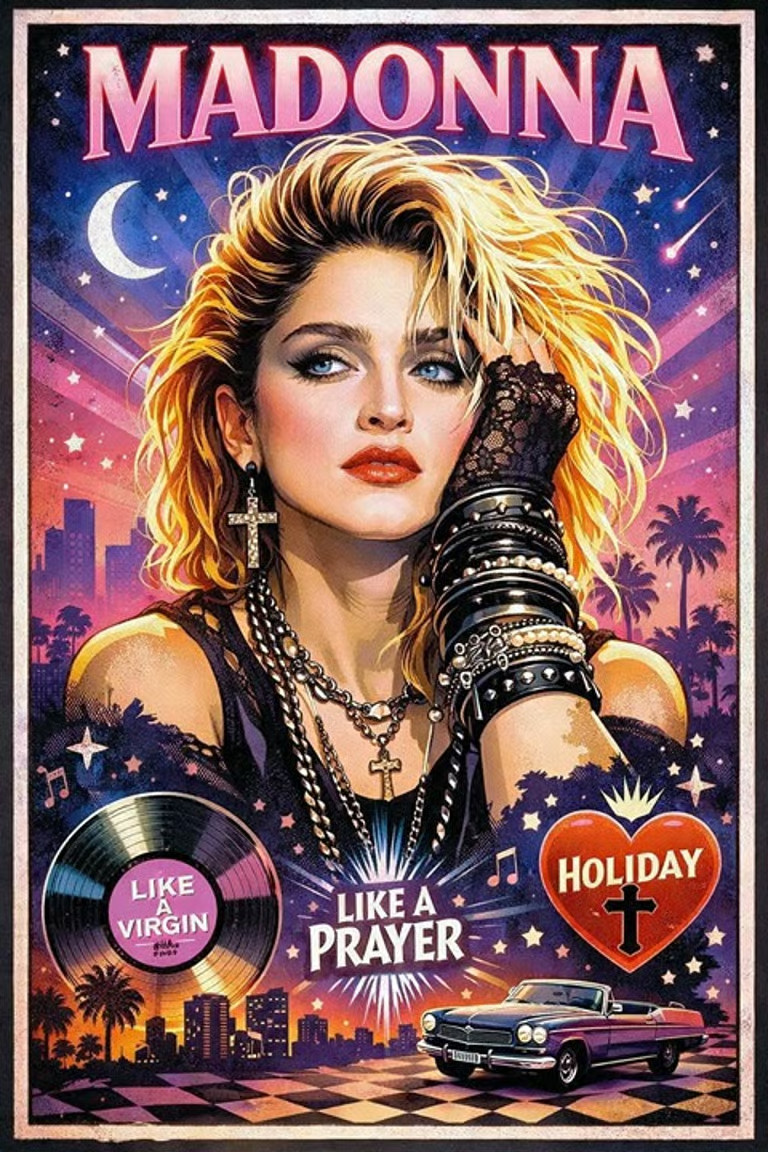 Madonna Colorful Sticker Decal Laptop Wall Mirror Cup Tumblr Locker