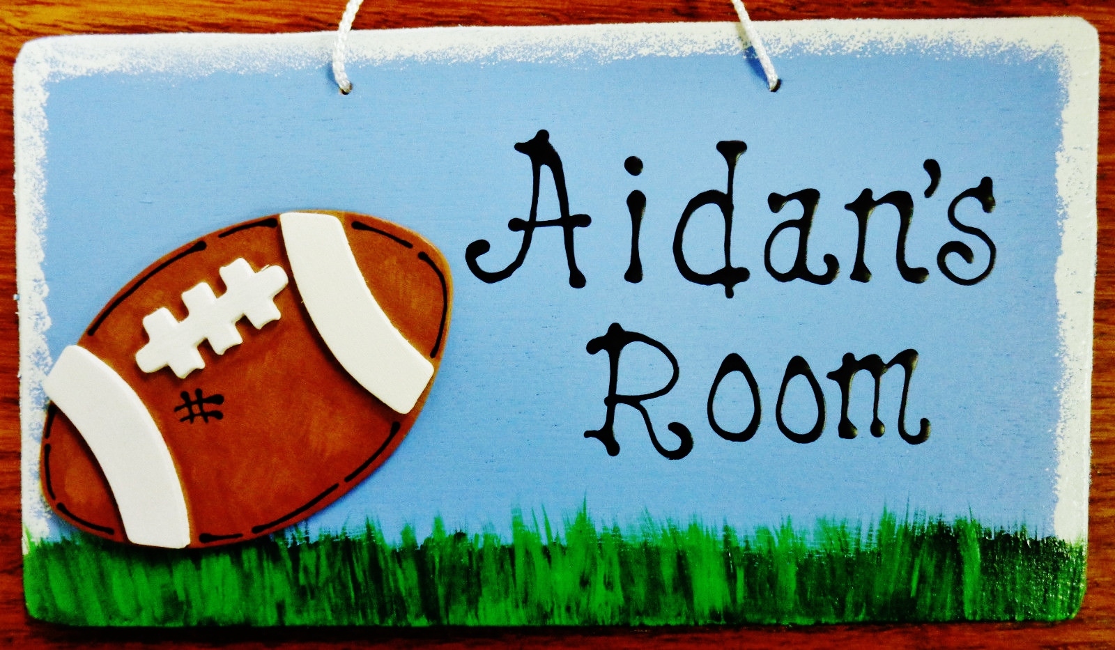Personalize FOOTBALL SPORTS Name SIGN Kids Door Room SIGN Wall Bedroom Plaque