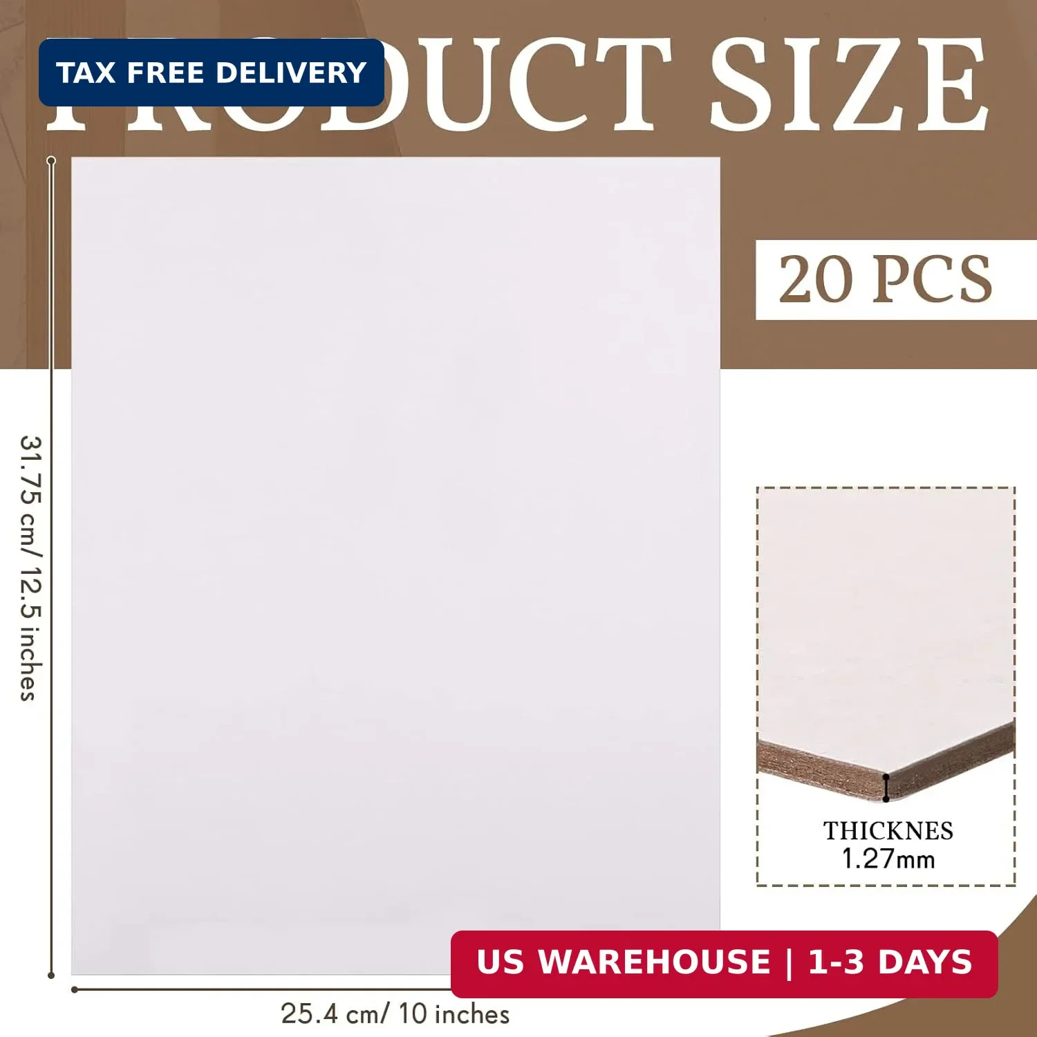 20 Pcs Book Board, Binders Board Chipboard Designer Bookboard Kraft Heavy Duty C