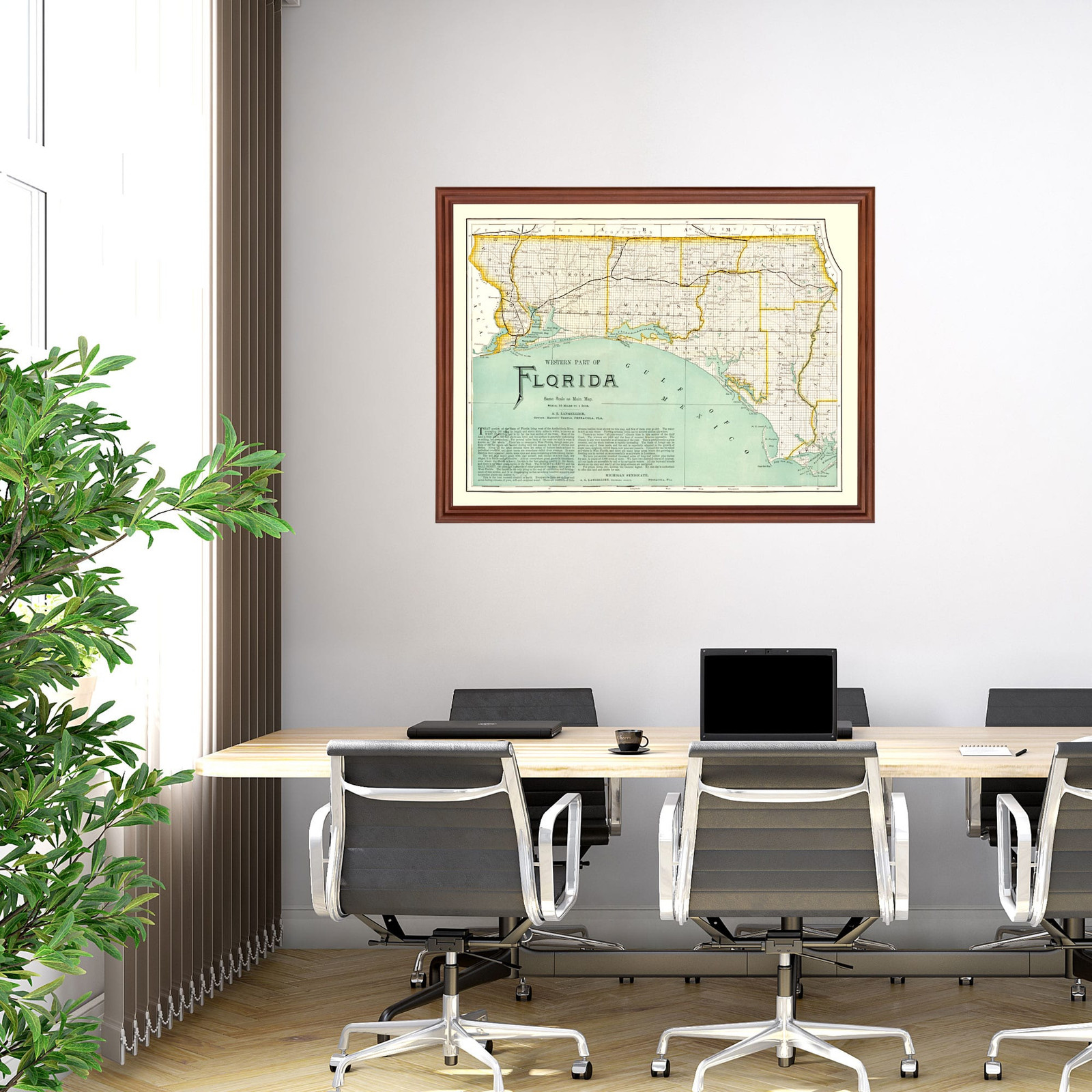 Old Map of Florida 1890 – Vintage Florida Art