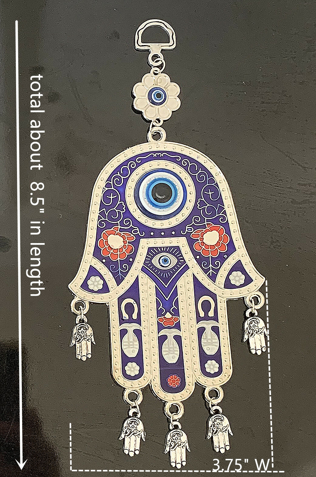 Blue Evil Eye Hamsa Hand Hanging Wall Decoration for Protection