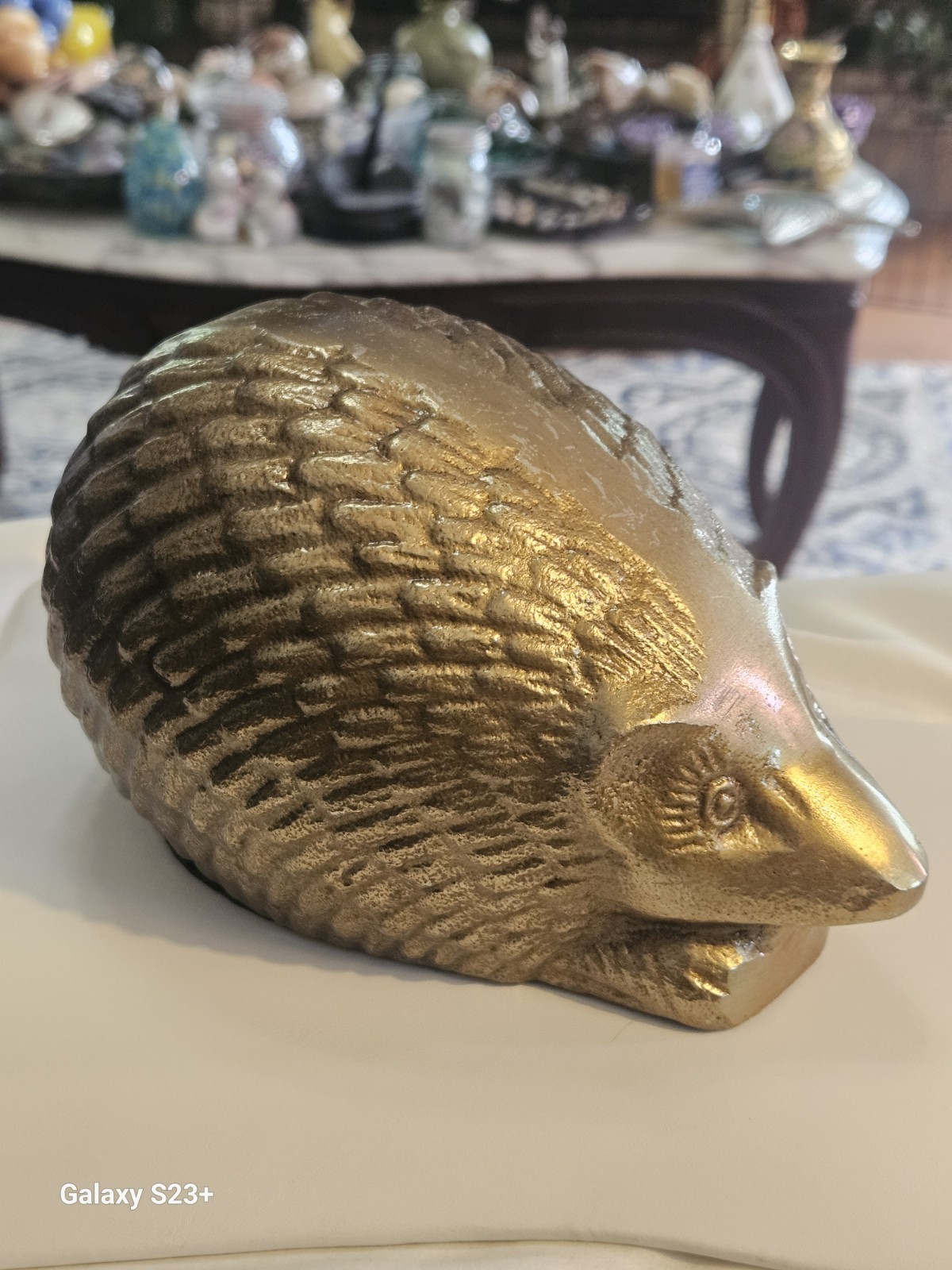 Vtg. Bronze Heghoge Doorstop/Figurine 7″ Inch Length ”1 Pound-6ounces”