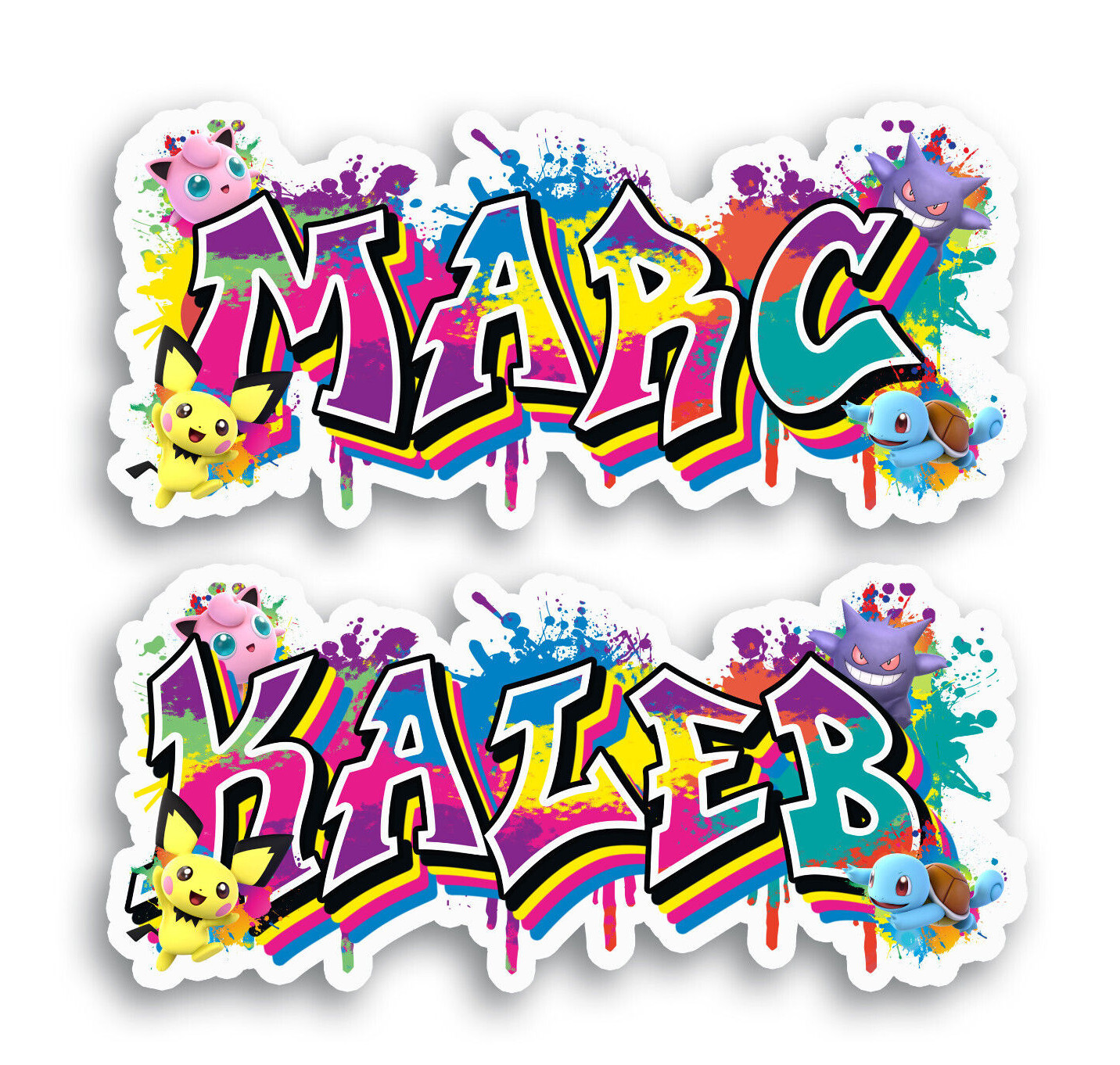 Custom Vinyl Name Sticker Decal, Personalized Anime Graffiti Style, Aesthetic