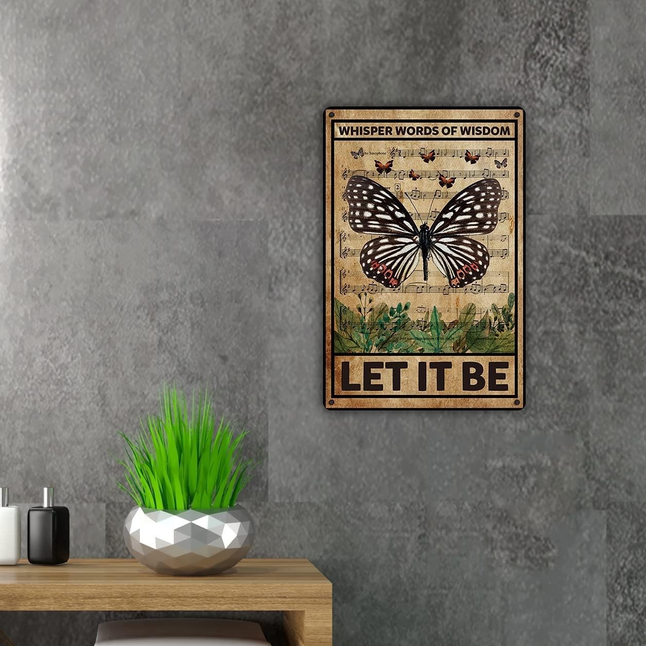 QIONGQILet It Be the Beatles Metal Tin Sign Wall Decor Retro Whisper Words of W.
