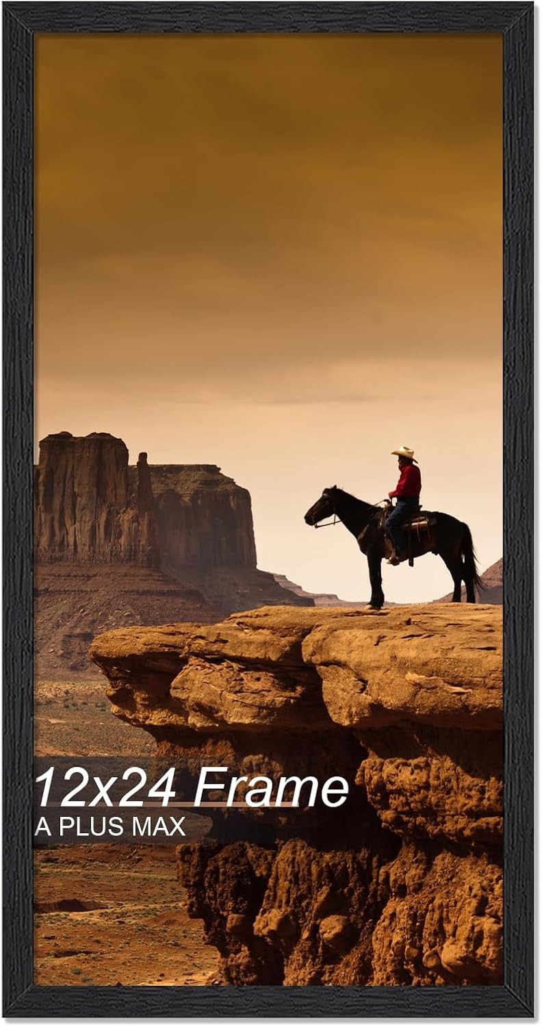 12×24 Picture Frame Black Engineered Wood Frame 12 x 24 Inch Picture Poster