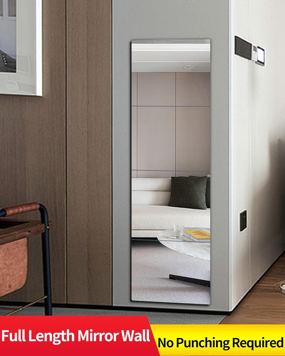 Unbreakable Full Length Mirror for Wall Mounted, over the Door Mirror, Full Body