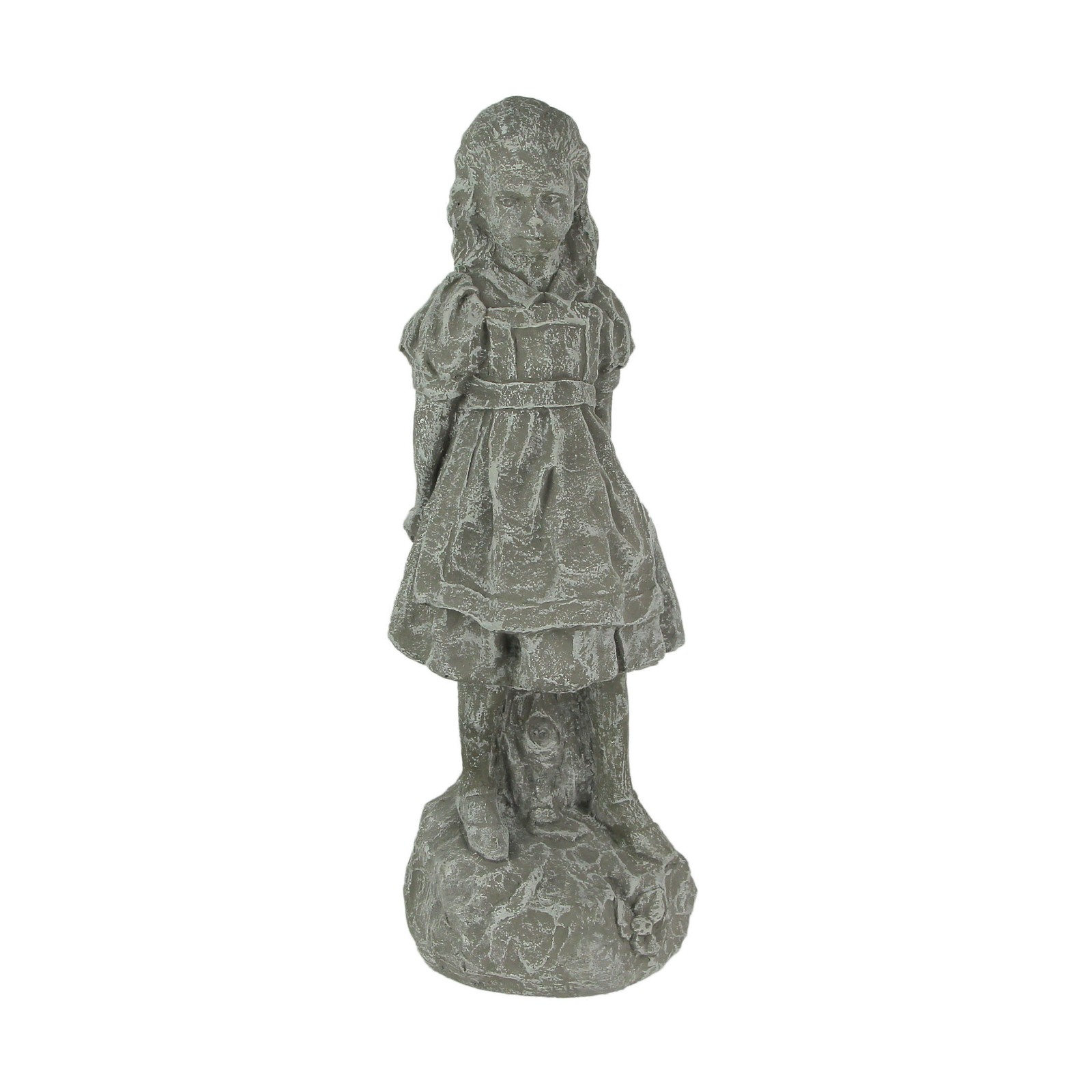 3 Piece Alice in Wonderland, Rabbit & Mad Hatter Light Gray Cement Statue Set