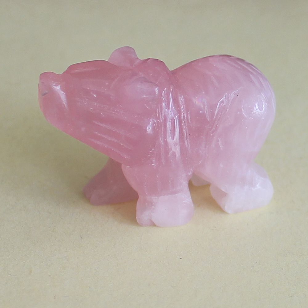 1.5” Carved mixed gemstone crystal bear animal figurine animal carving decor