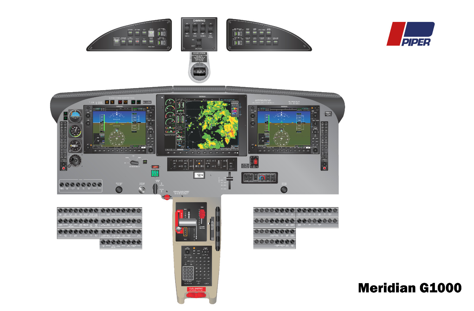 Piper Meridian G1000 Cockpit poster 24in x 36in