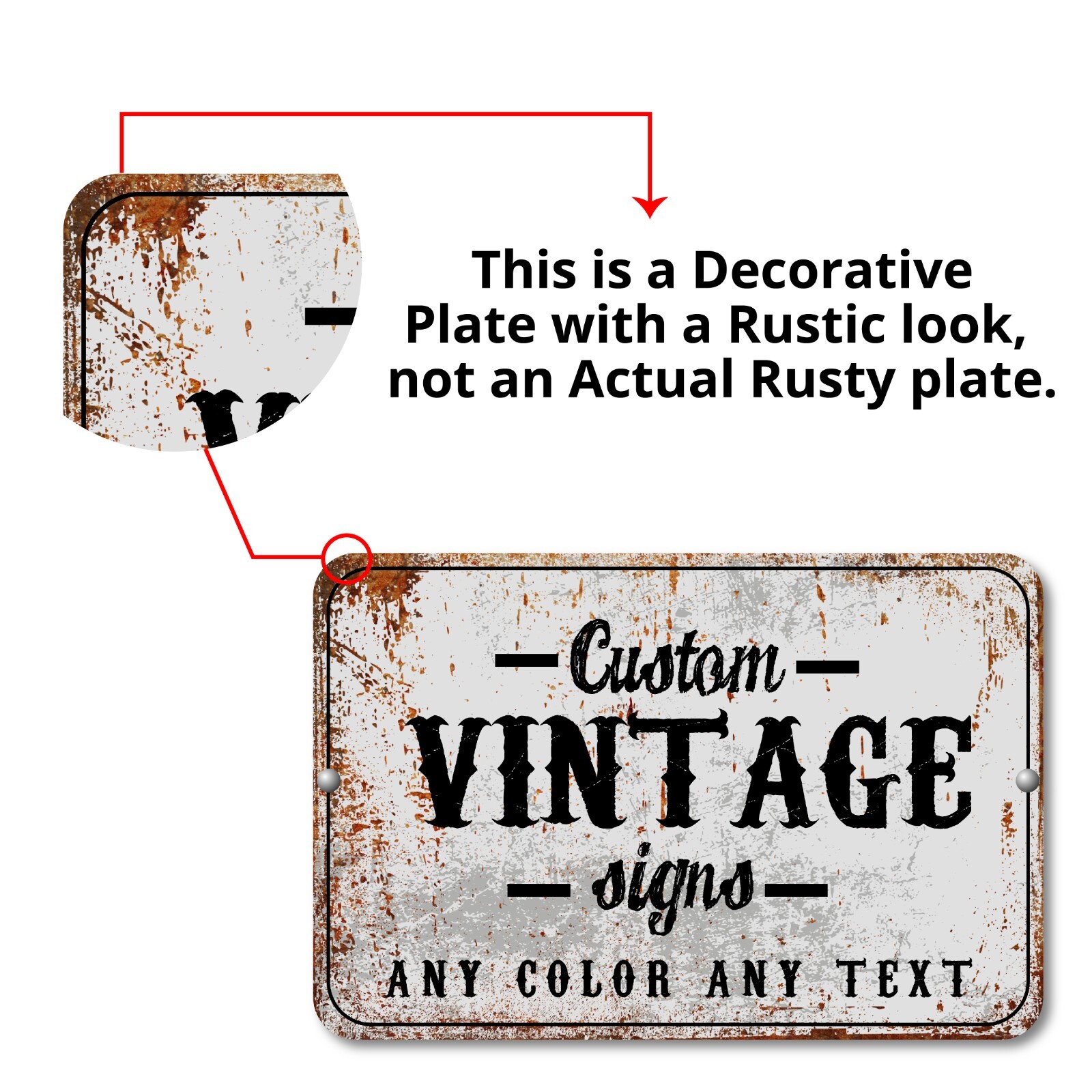 Customized With Your Custom Text New Personalized Aluminum Metal Sign 8 x 12″