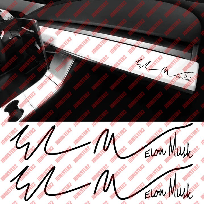 Elon Musk Autograph Sticker Tesla Elon Musk Signature Model S 3 X Y Dash Charger