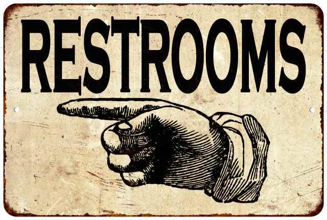 Restrooms Left Vintage Retro Reproduction Gift 8×12 Metal Sign 108120067085