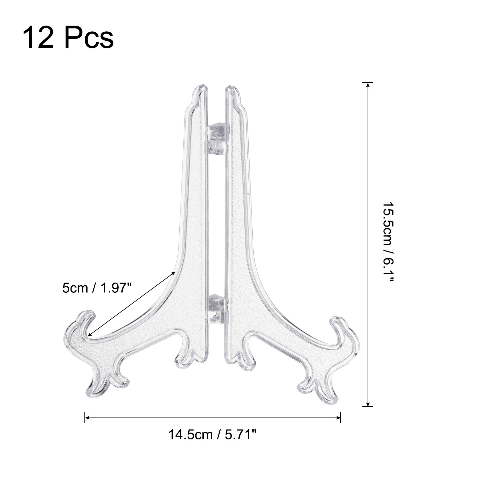 6″ Acrylic Plate Stands for Display Plate Holder Transparent 12Pcs