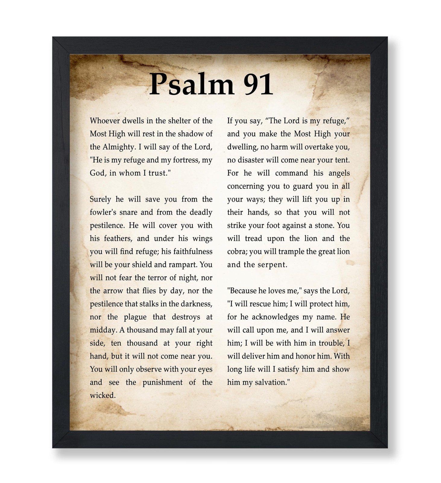 Psalm 91 Print – Bible Verse Poster – Scripture Art – Inspiring Gift for Men,…