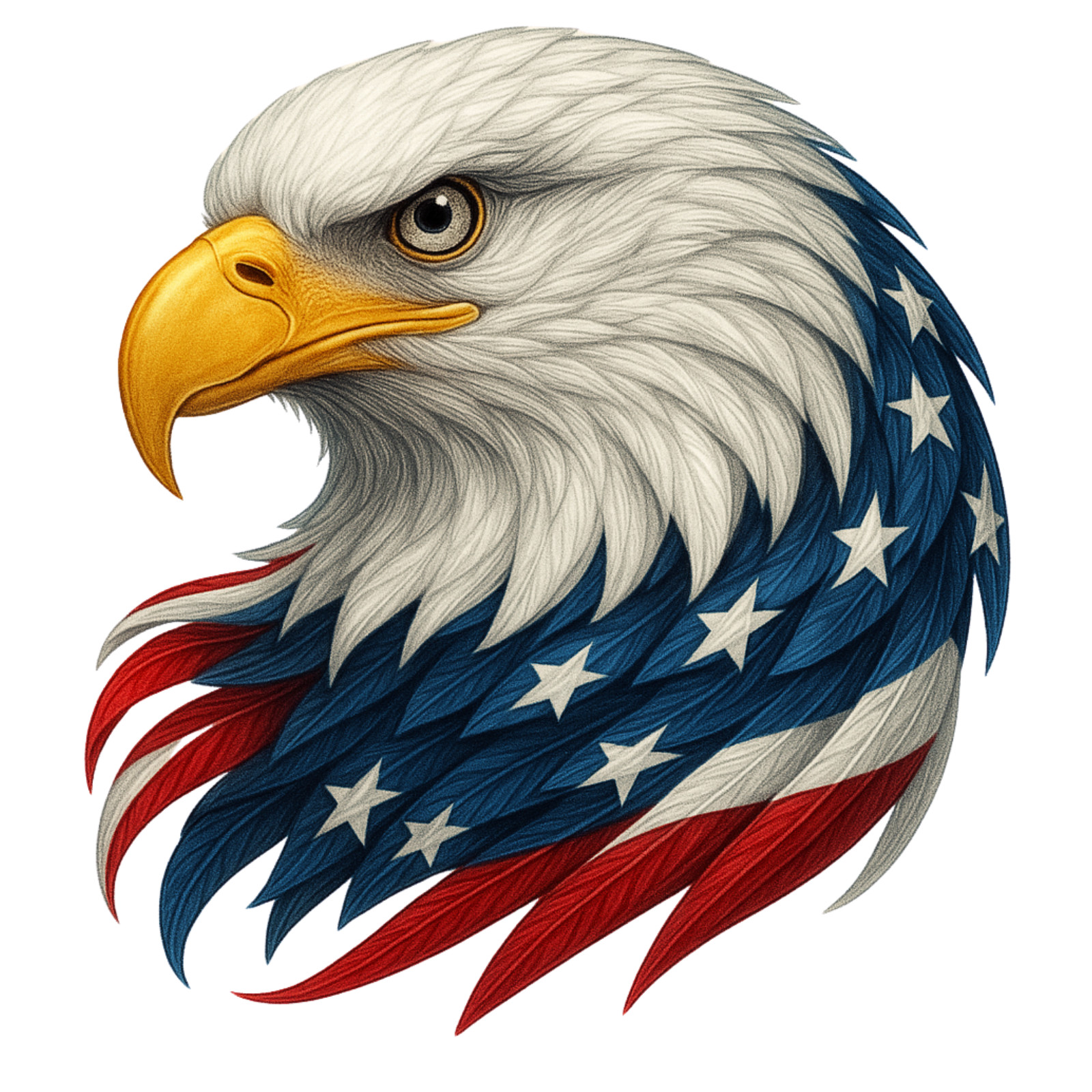 American Eagle Flag Vinyl Sticker USA Patriotic