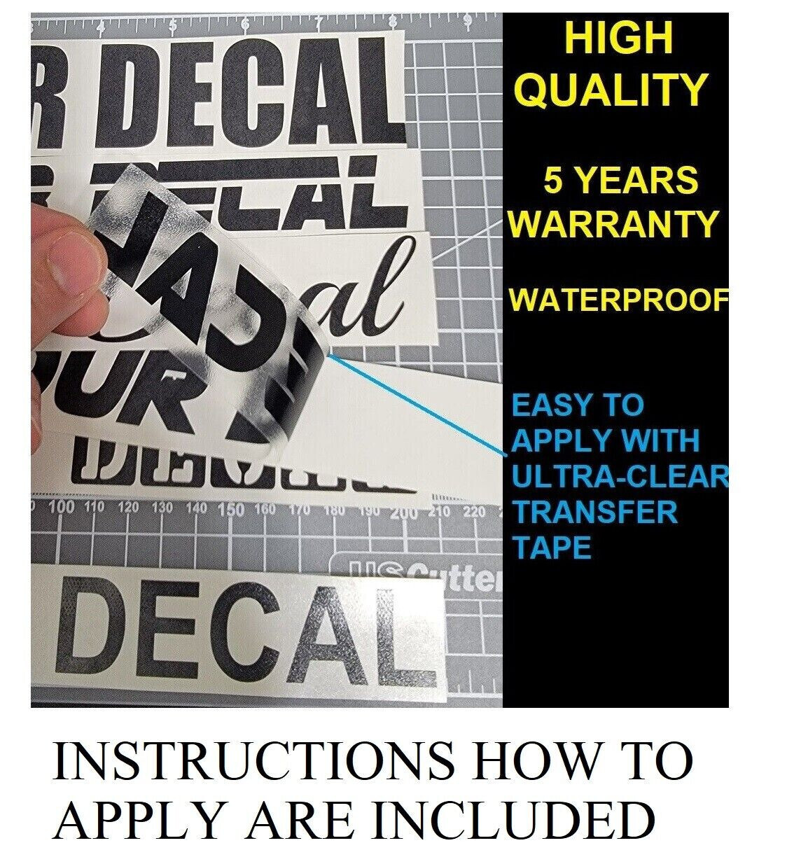 Custom Made Decal Vinyl Lettering Sticker ANY TEXT – ANY NAME – 20 Colors [5