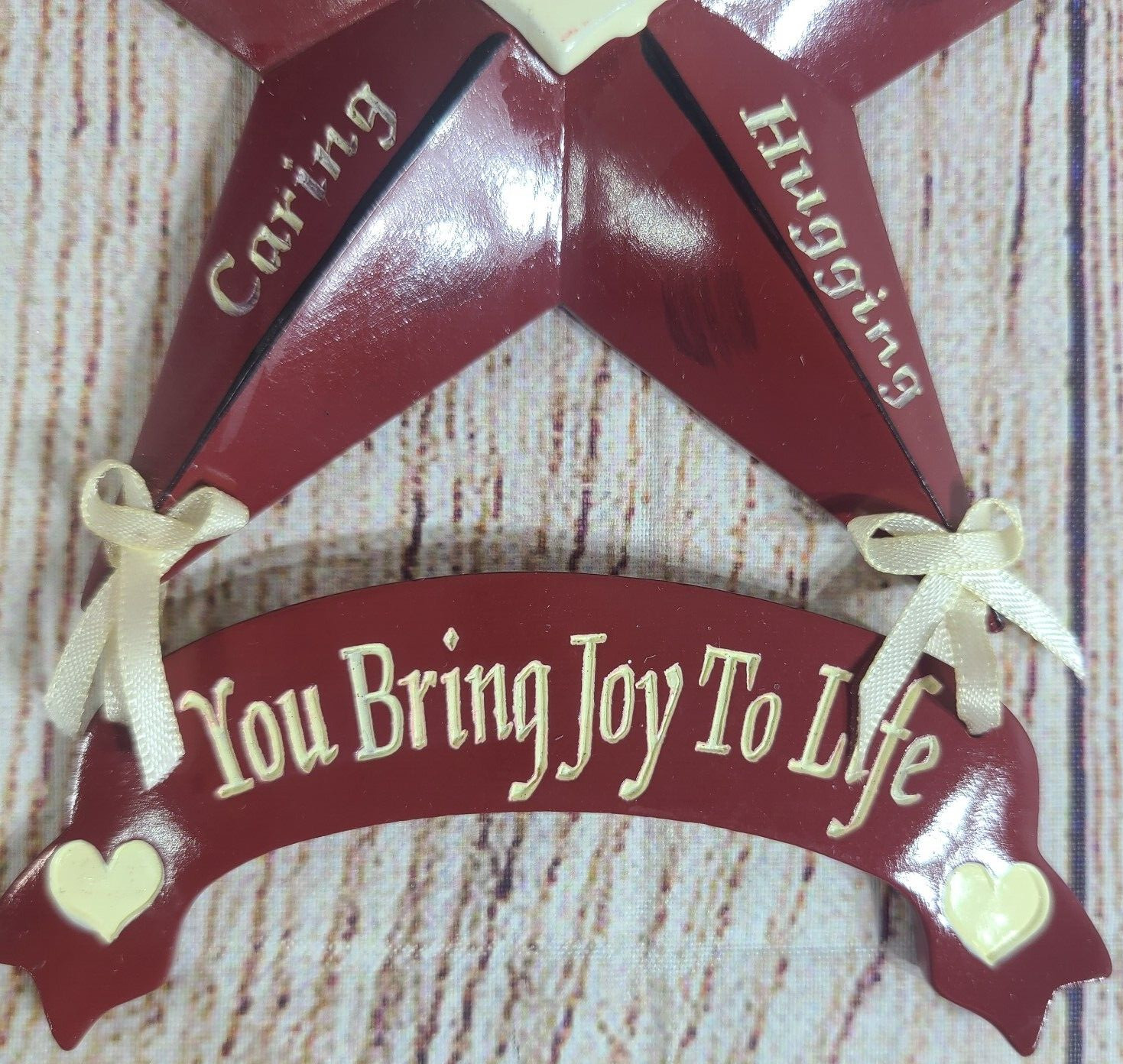 Unbranded Star Wall-Hanging Decor Friend You Bring Joy To Life Red White 6.5″