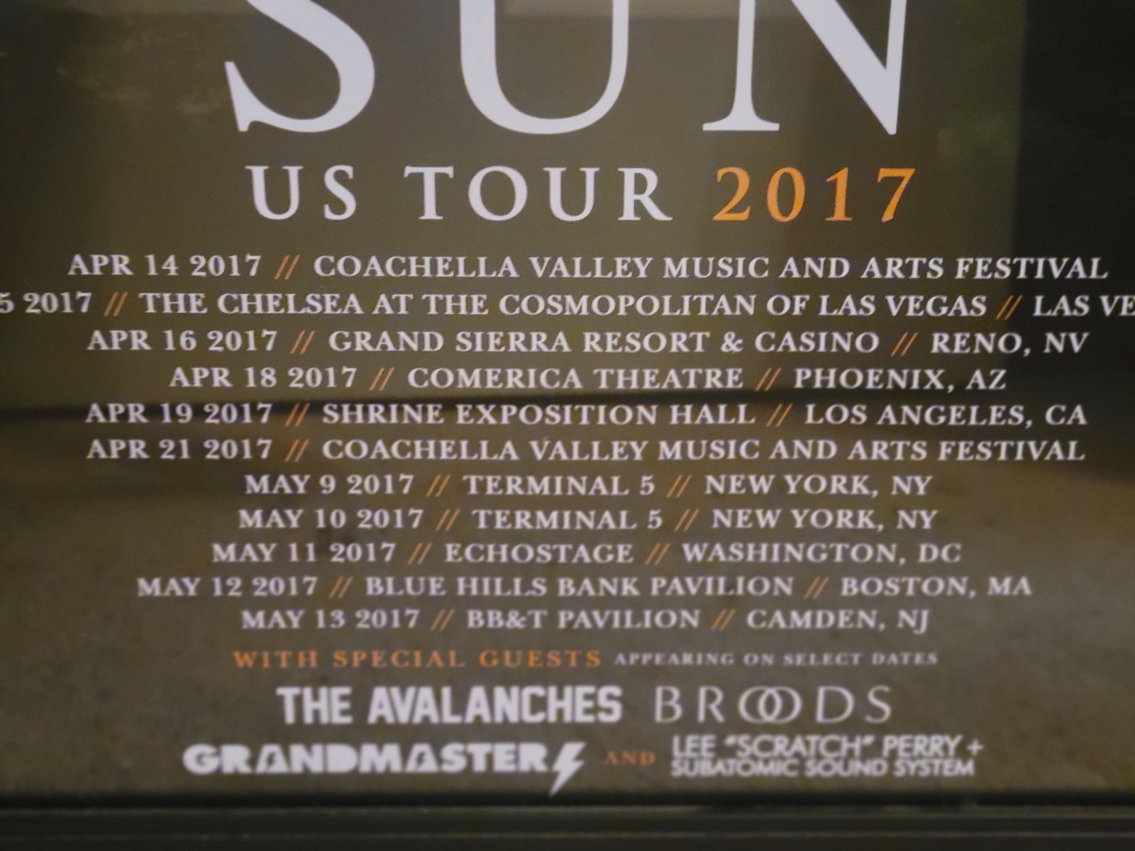 Original Empire of the Sun 2017 U.S. Concert Tour Poster in a black wooden frame