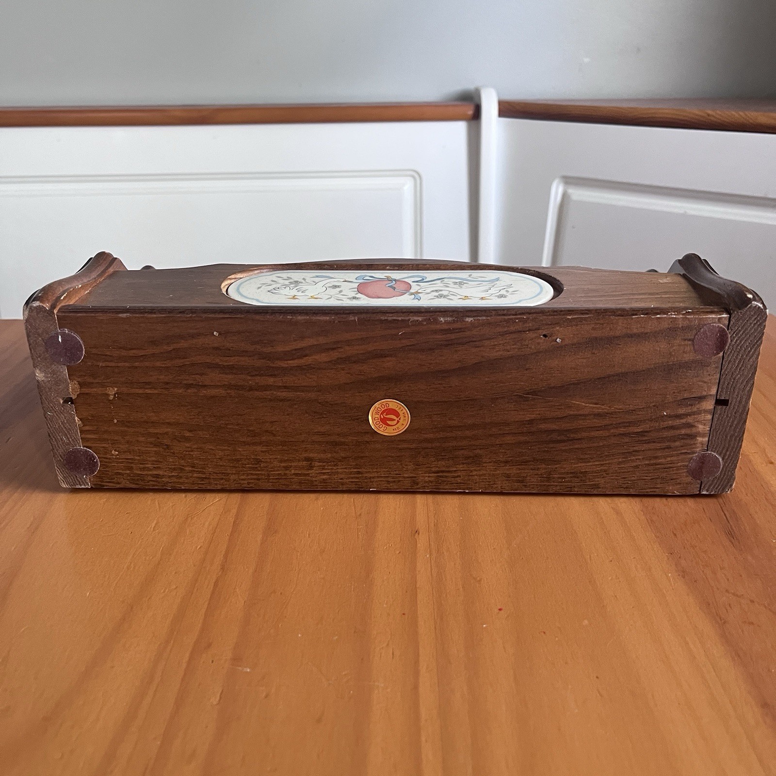 Vintage GOOD WOOD Marmalade Goose Geese Mail Letter Holder 3 Way Bin Wooden