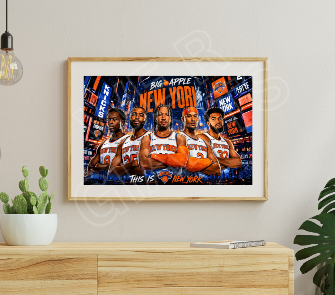 New York Knicks Poster Print 17×11 Wall Art NBA Basketball Decor