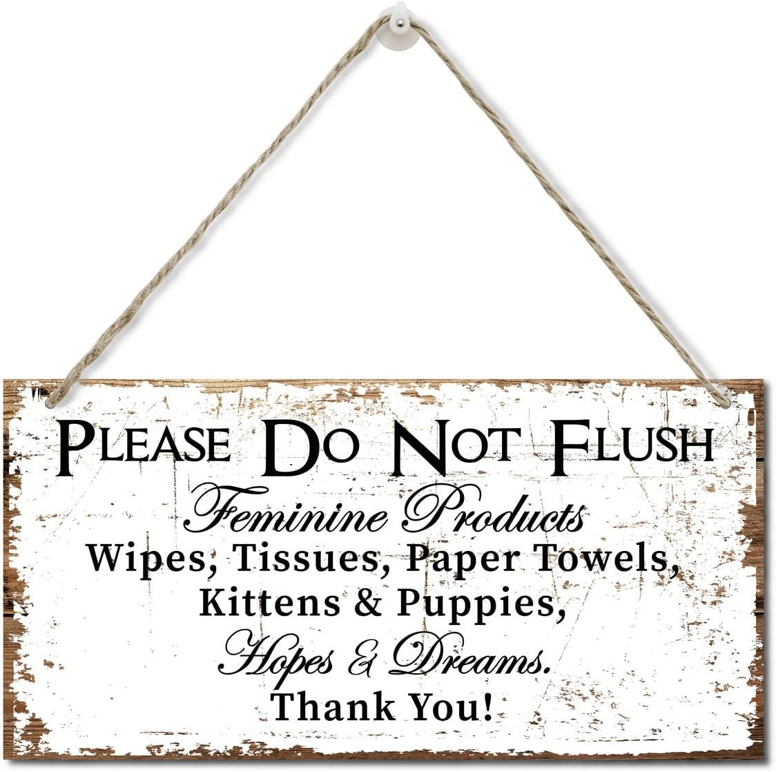 Please Do Not Flush Feminine Products Wall Decor Sign, Hopes & Dreams, Printed W