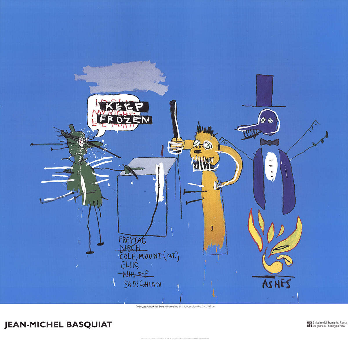 JEAN-MICHEL BASQUIAT The Dingoes that Park Their Brain with Their Gum 38.5″ x 39