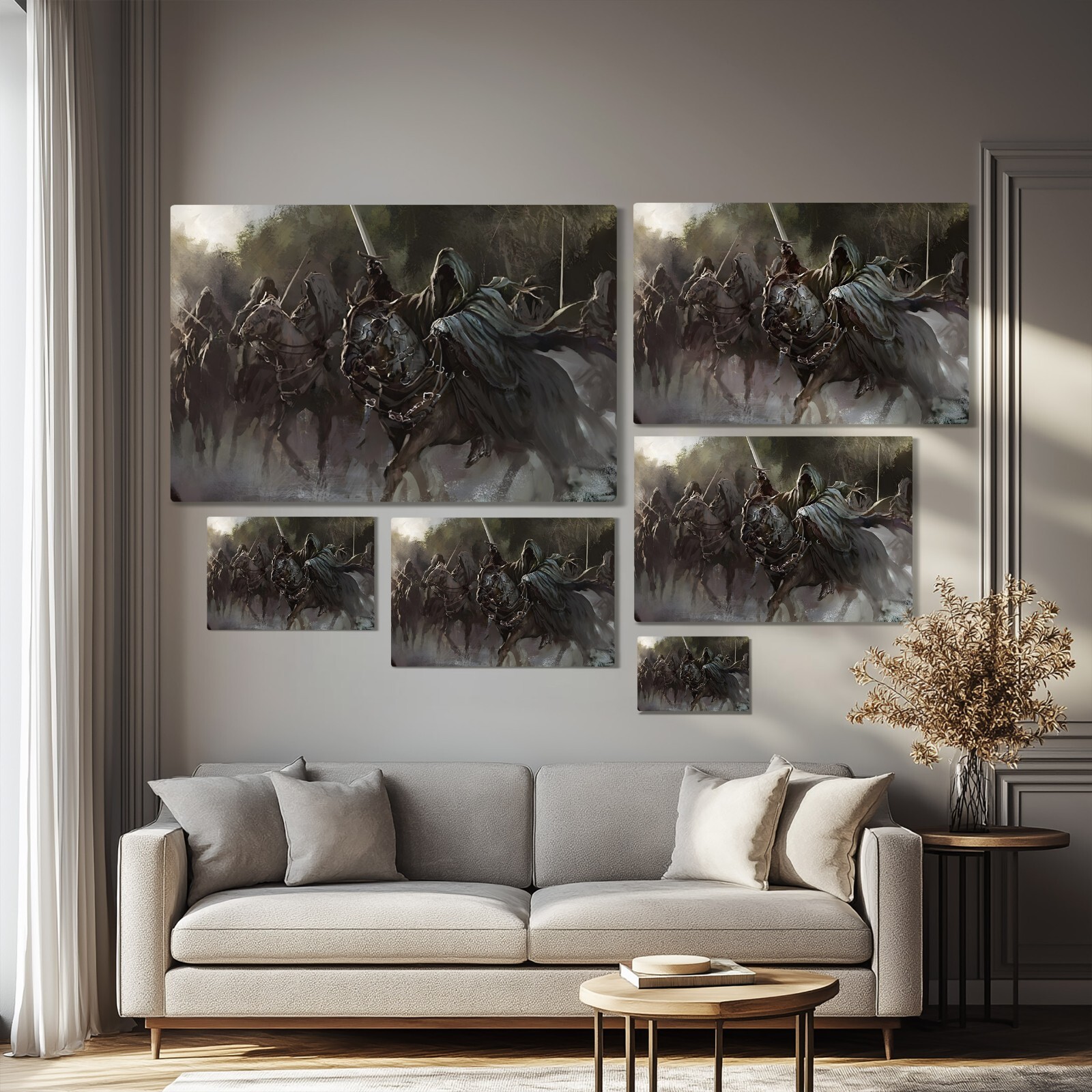 New Lord Of The Rings Nazgul Ring Wraiths Framed Canvas Wall Art Painting Print