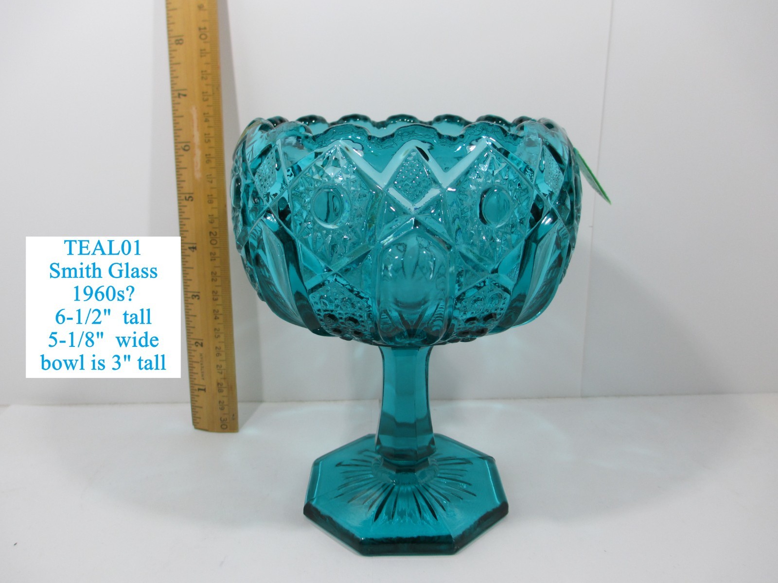 Assorted vintage retro modern glass decor, teal green blue, SOLD SEPARATELY