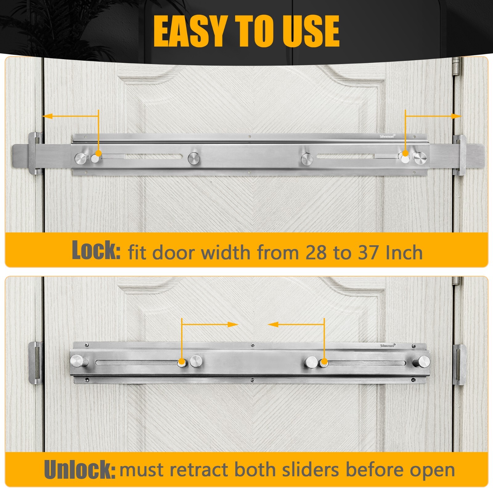 Door Barricade Bar with Door Hook Door hanger for security reinforcement