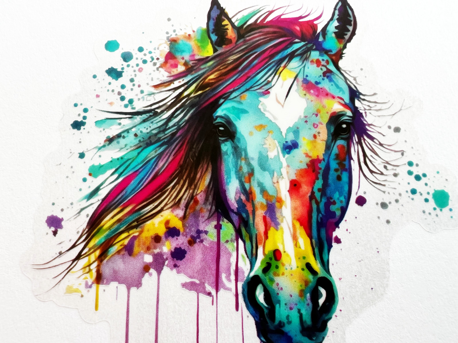 2x Colorful Horse Face 3in Transparent Stickers Horse Girl Farm Life Laptop