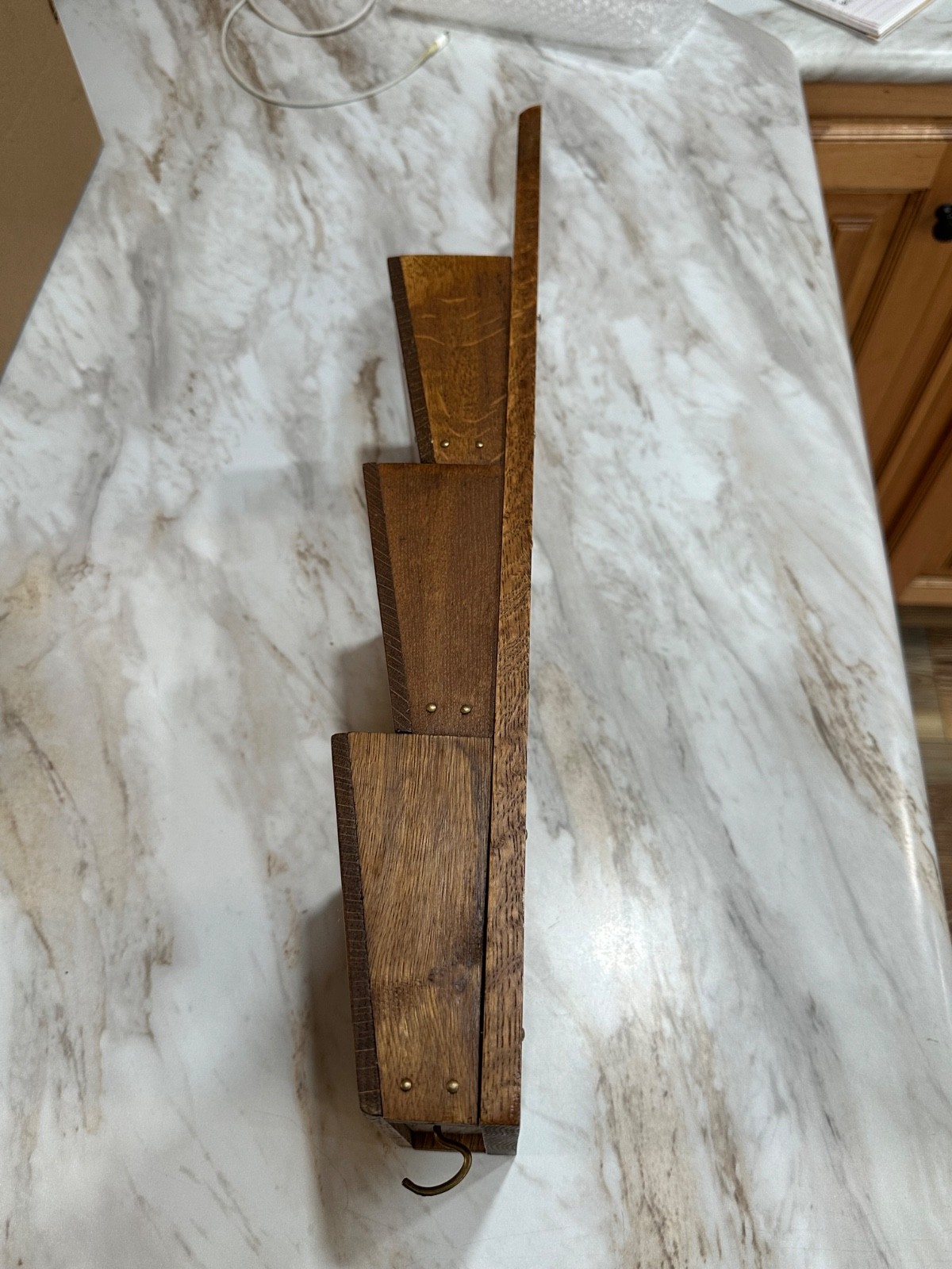 Mail Organizer with 3 Pocket Slots, Vintage Solid Wood from Dad’s Estate