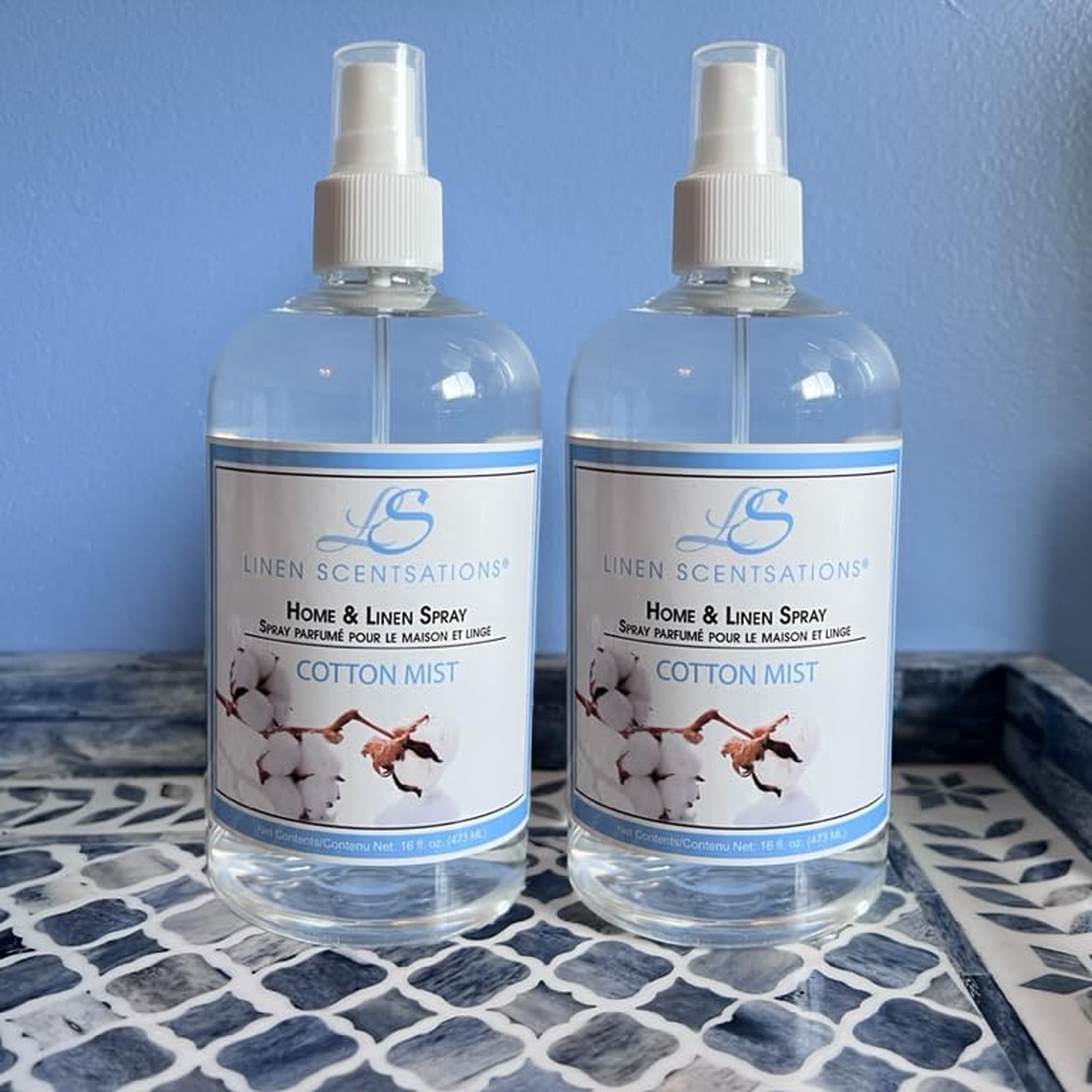 Linen Scentsations Fabric and Linen Spray 2 Pack, Cotton Mist 16oz x2 (32oz T…
