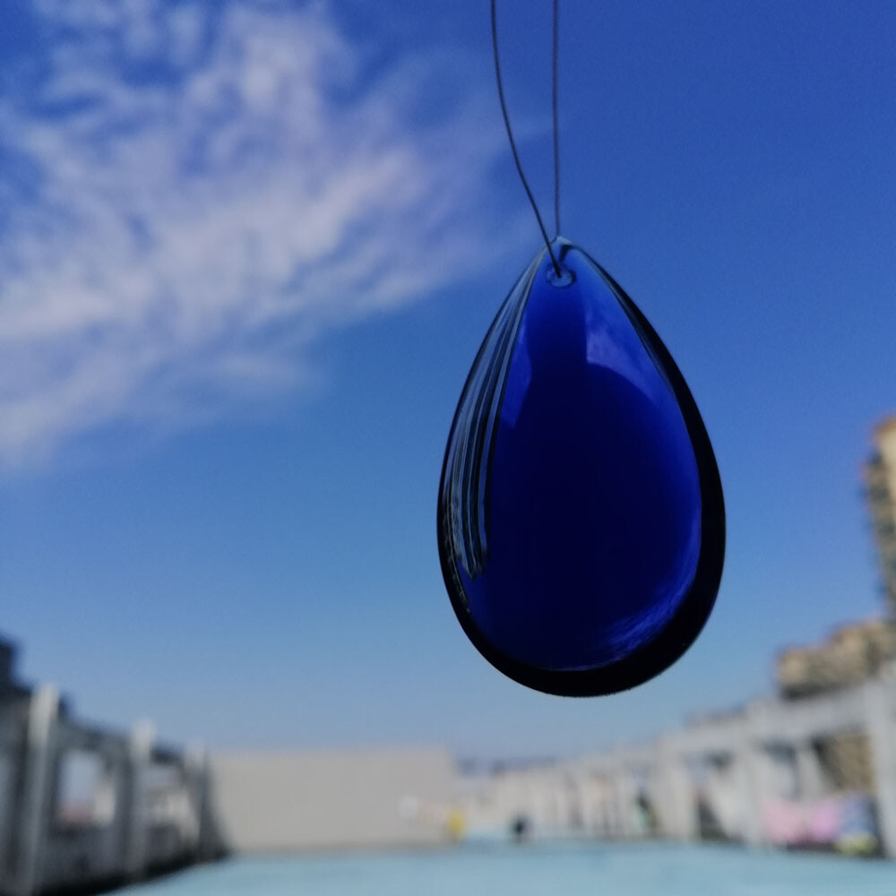 30pcs 50MM Blue Smooth Crystal Drop Lighting Prisms Hanging Pendants Chandelier