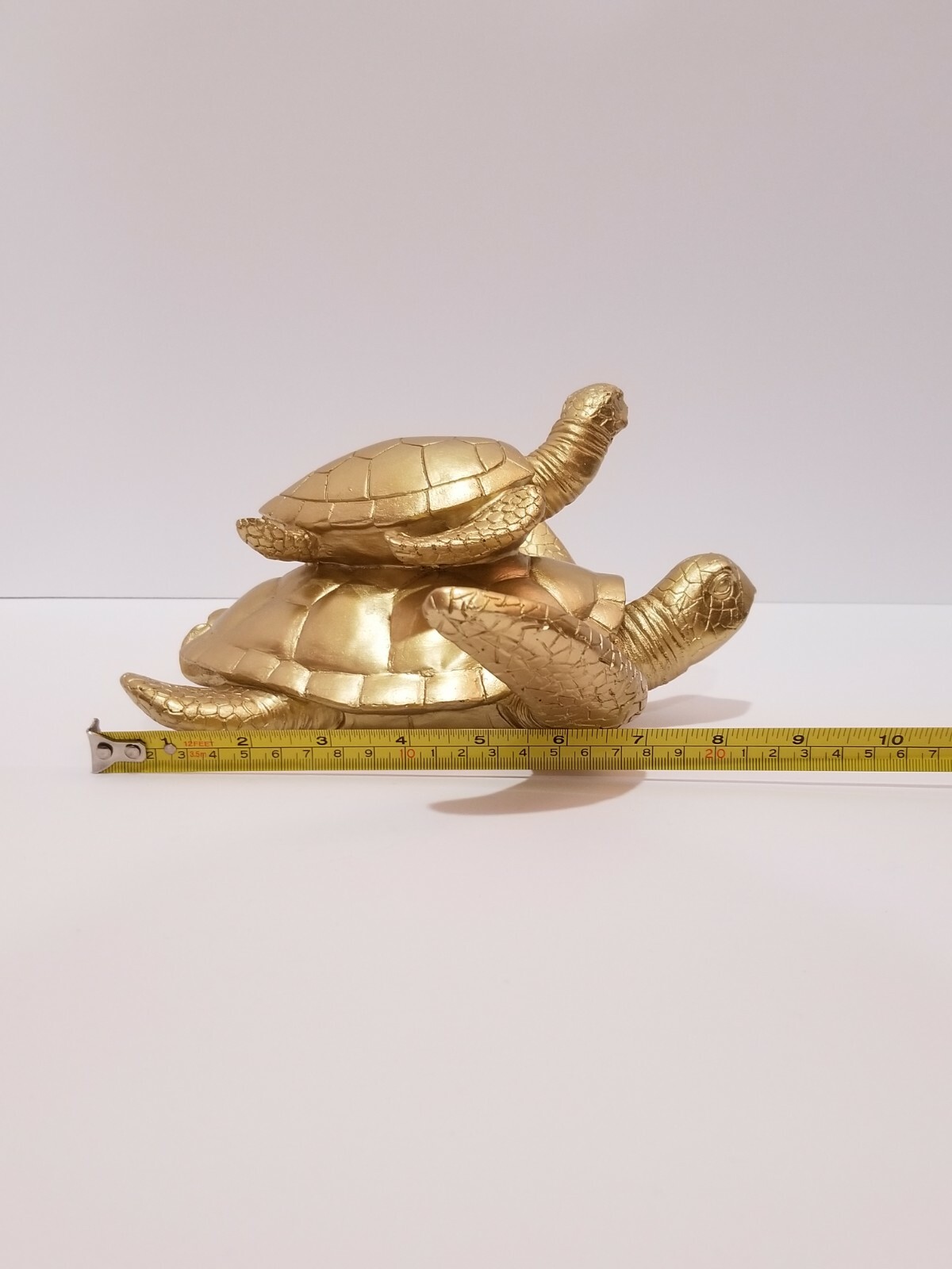 Golden Resin Mommy Baby Sea Turtle Tortoise Beach Home Decor Salt Life