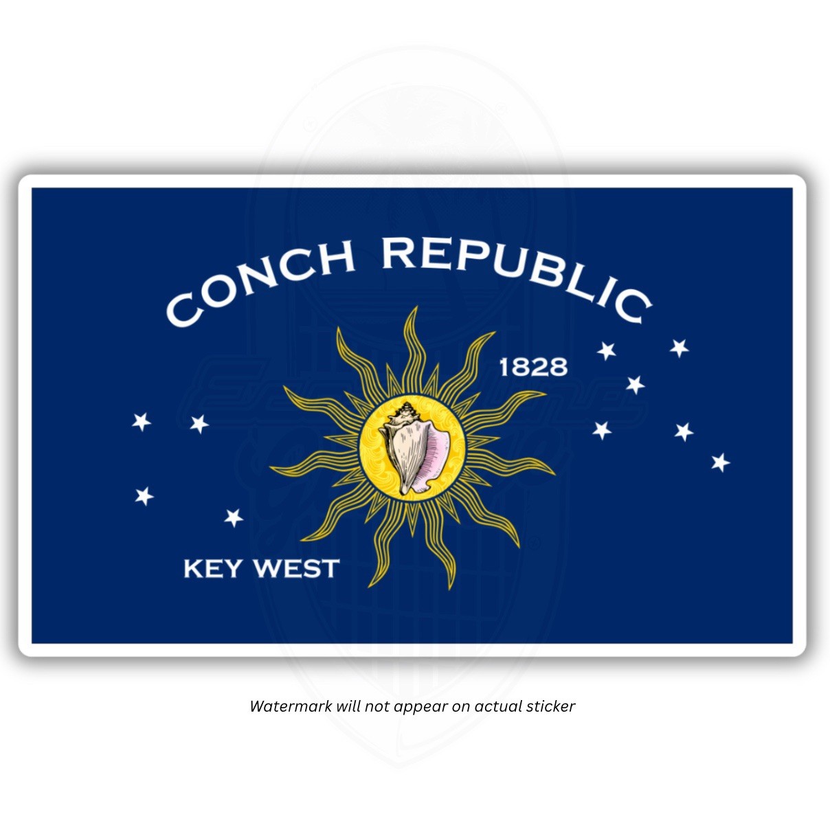 Key West Florida 3” Flag Sticker Decal Conch Republic EYW Fishing FL South