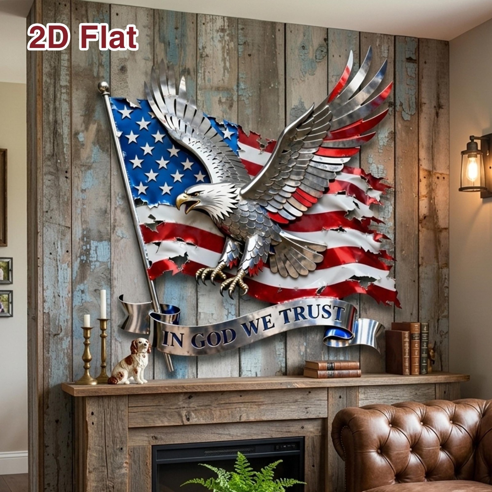 Custom Eagle Metal Sign In God We Trust Patriotic Wall Decor Gift