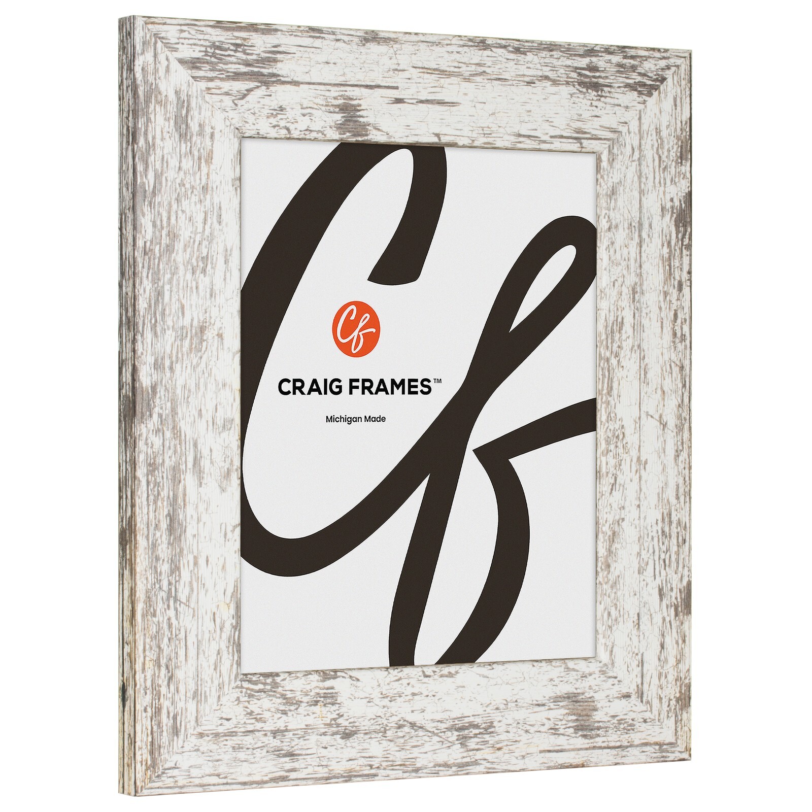 American Barn, 2″ White Faux Barn Wood Picture Frame, Common Sizes 4×5 – 17×33