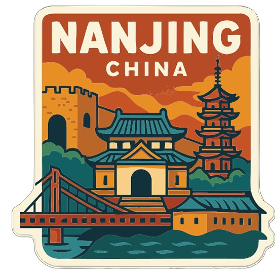 Nanjing China Sticker Decal Vinyl Die-Cut City Skyline Landmark Design