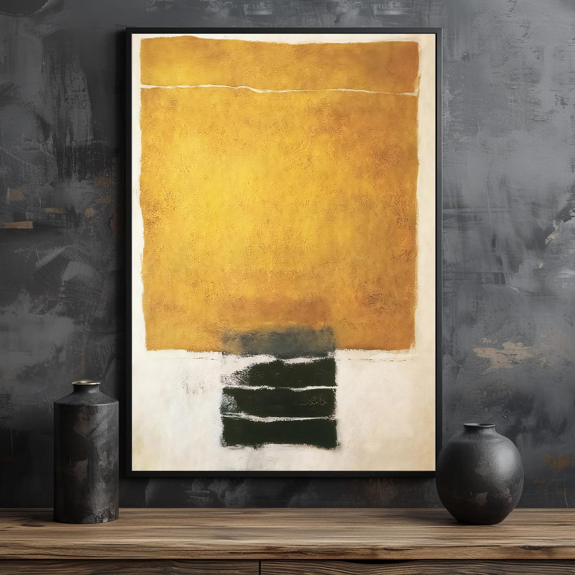 Mark Rothko Mustard Canvas Painting, Mark Rothko Production, Yellow Mark Rothko