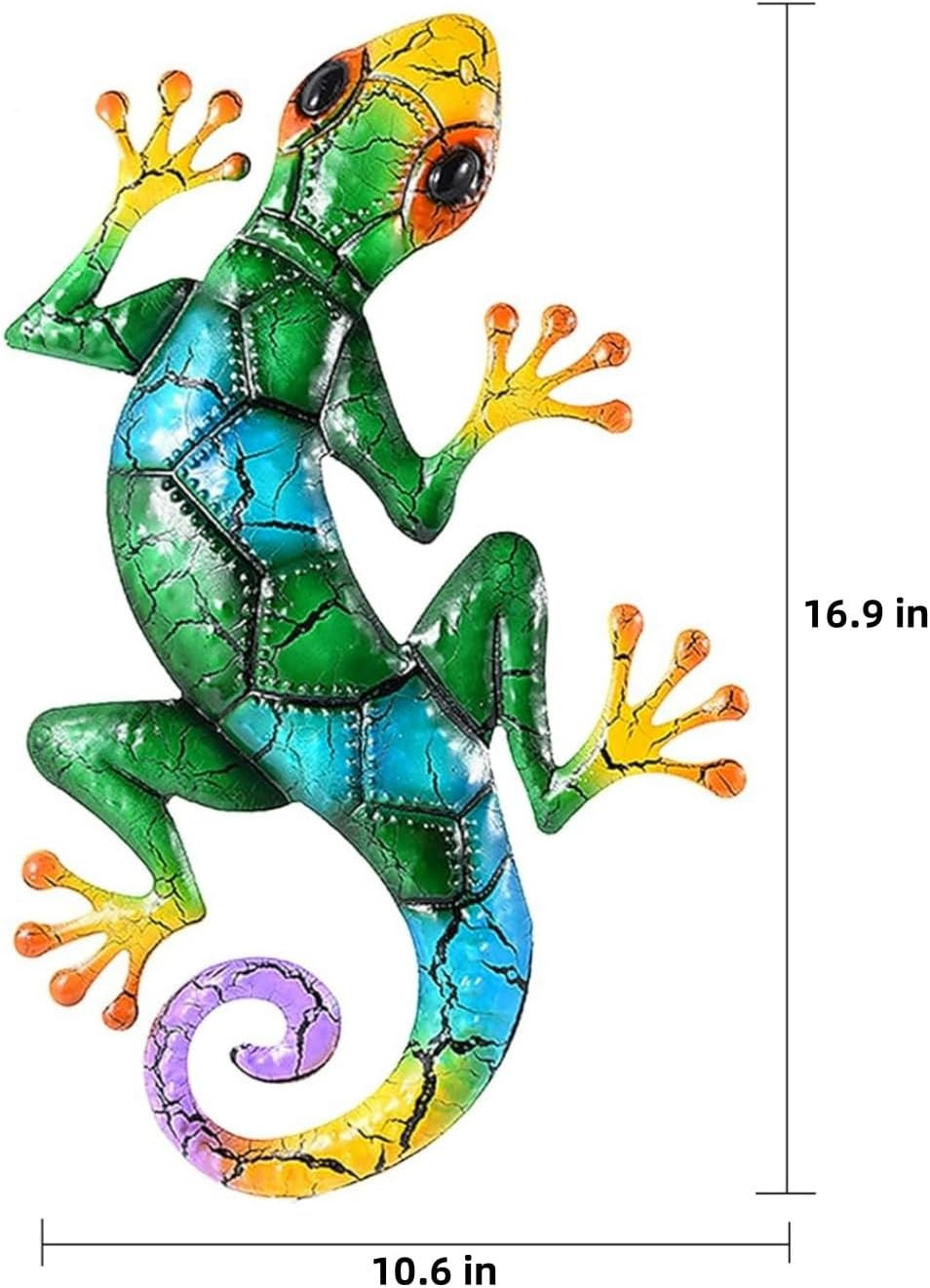 Metal Gecko Wall Decor,Outdoor Hanging Lizard Wall Art,Colorful Metal Lizards Wa