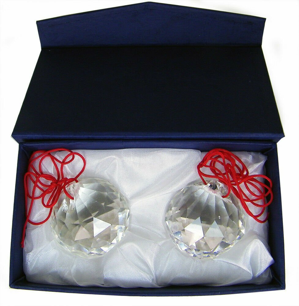 40MM BALLS 2 PACK LARGE CRYSTAL PRISM SUNCATCHER FACETED FENG SHUI – USA SELLER