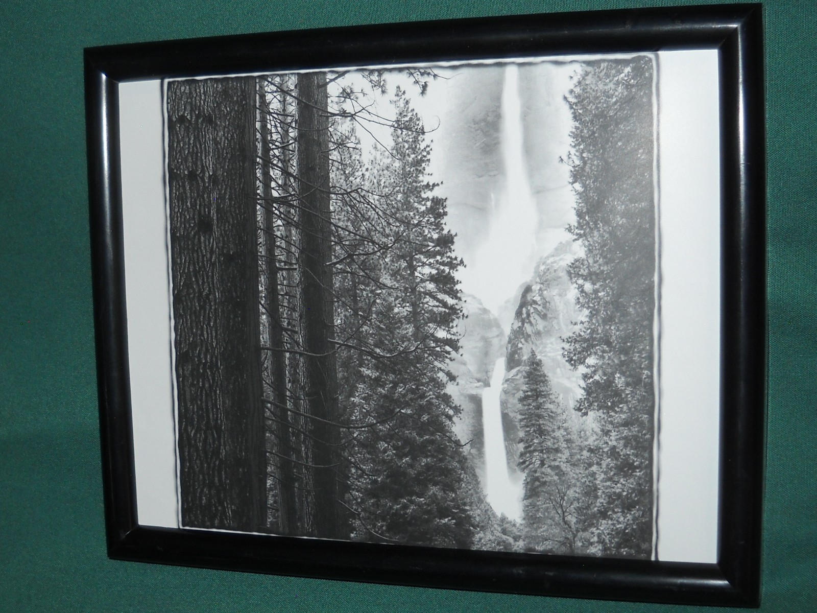 Upper & Lower Yosemite Falls *8×10 Framed Poster Print *Black & White *Framed VG