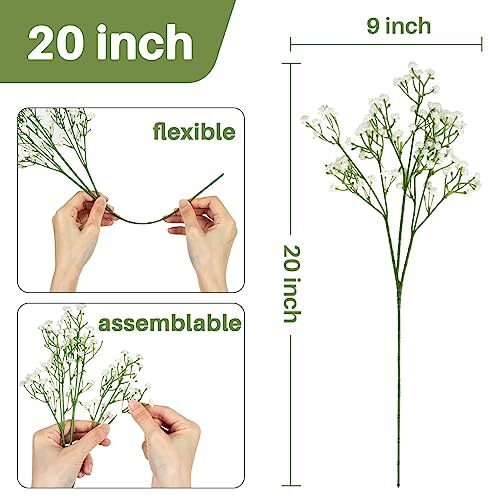 MAQIAHN 6 Baby Breath Artificial Flowers – Babies Breath Flowers Length-20″
