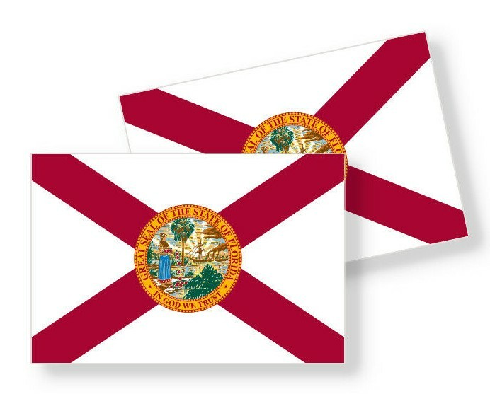 Florida State Flag – Set of 4 Vinyl Sticker / Adhesive Decals Various Sizes