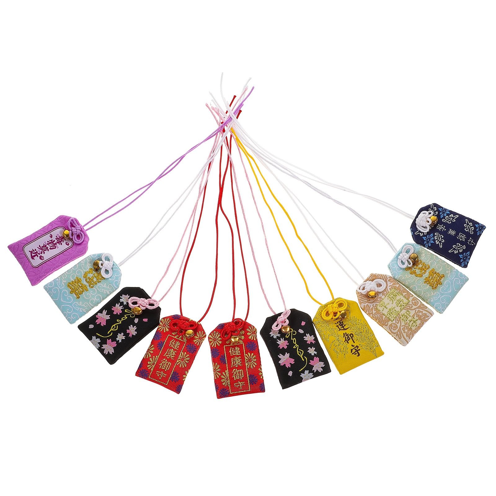 10 Pcs Japanese Omamori Lucky Charms Japanese Blessing Bag Amulet for Car Home