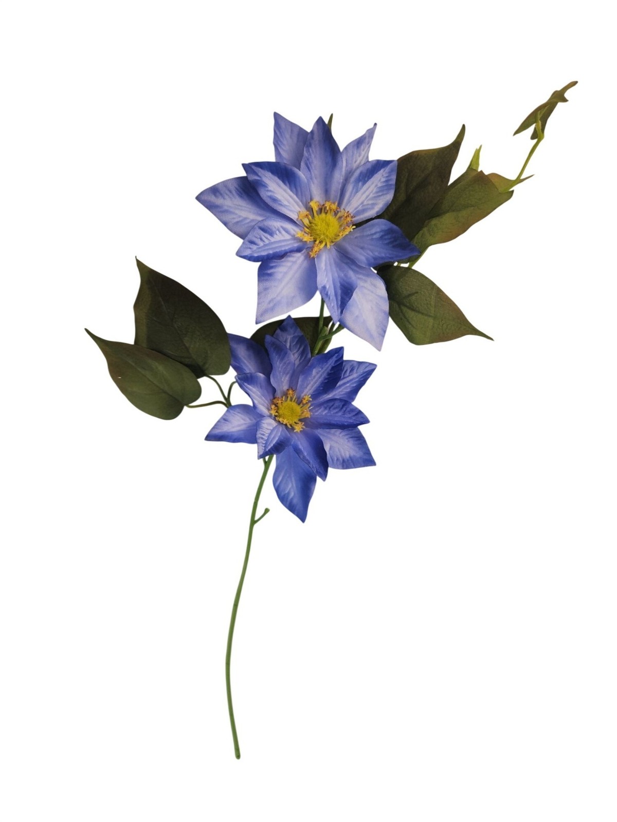 Blue Clematis Artificial Flowers 3 Stems Faux Clematis Spray Periwinkle Blue Wed